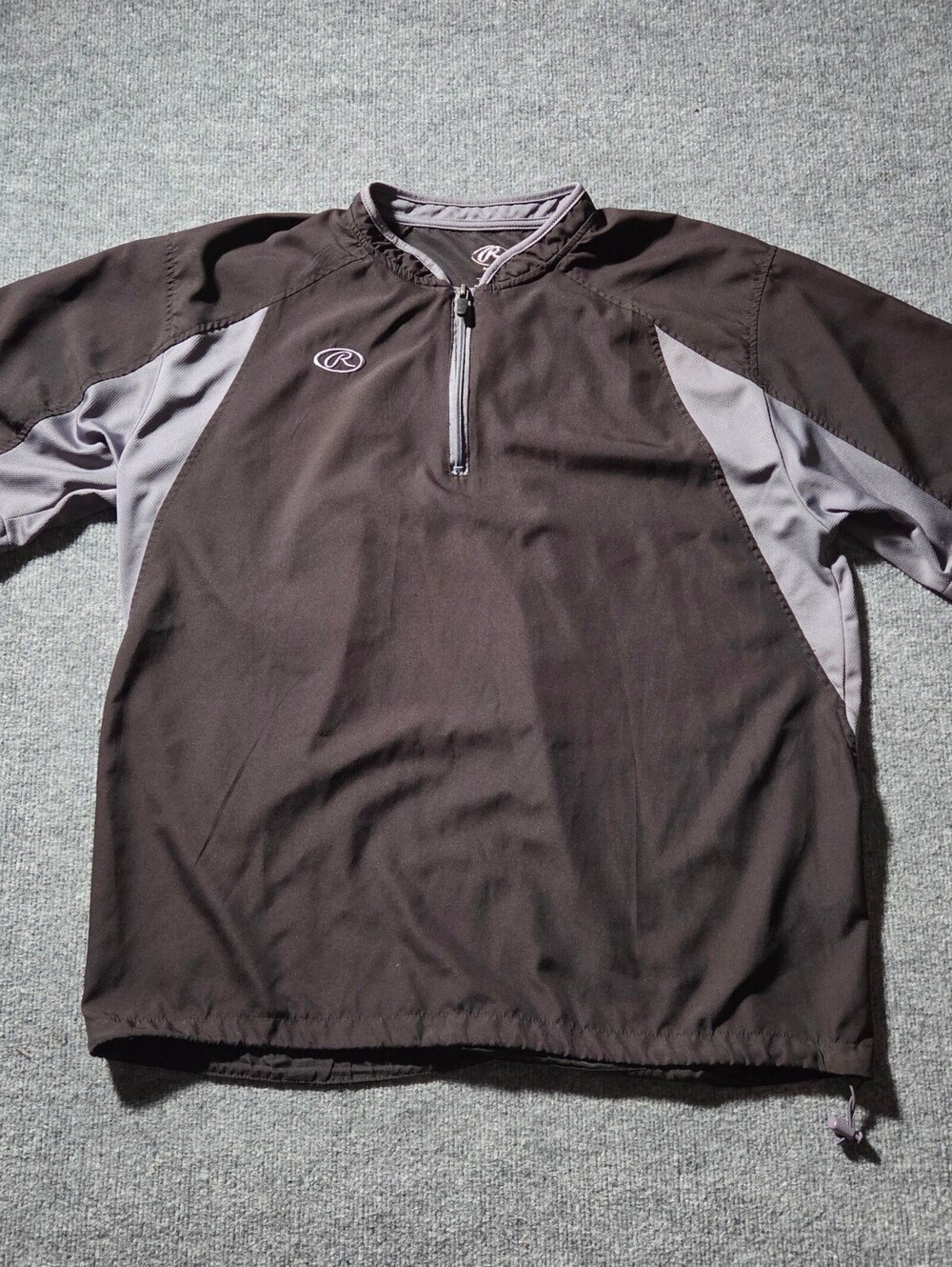 Rawlings Adult Large Black Gray Short Sleeve Pullover Jacket